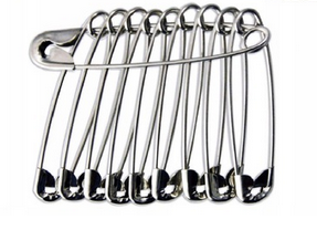 Agrafki srebrne 36 mm 12 szt. 