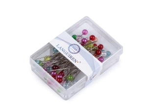 Szpilki ozdobne z transparentną główką długość 40 mm