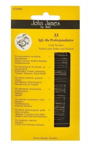 Igły do szycia ręcznego John James 33 szt.