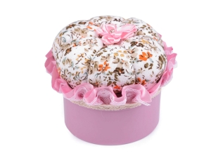 Poduszeczka do igieł z pojemnikiem do przechowywania Ø8,5 cm BEŻOWA