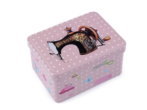 Pudełeczko na przybory krawieckie różowe prostokąt