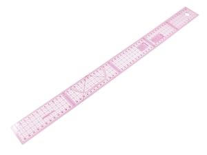 Linijka krawiecka giętka 5x60 cm różowa