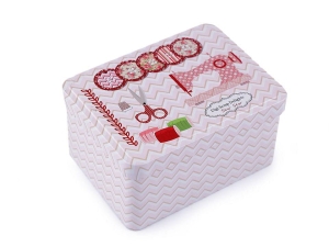 Pudełeczko na przybory krawieckie pudrowe prostokąt