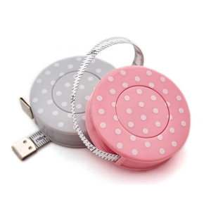 Centymetr krawiecki 150 cm automatycznie zwijany w kropki