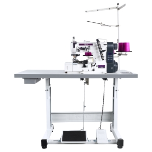 Renderka TEXI TRECCIA 1F interlok 3-igłowy + zestaw do lamowania