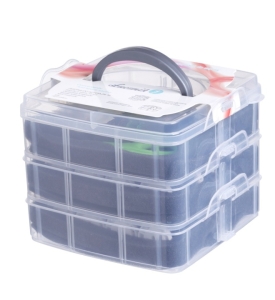 Zestaw nici i akcesoriów w kuferku Łucznik 