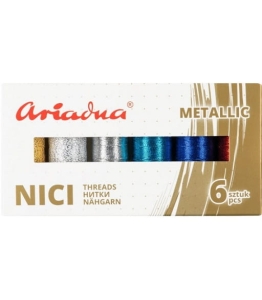 Zestaw nici metalizowanych ARIADNA Metallic NIEBO 6 szt.
