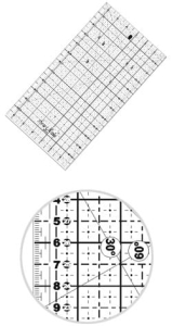 Liniał do patchworku i quiltingu 160x320 mm, linijka podziałka centymetrowa, czarna