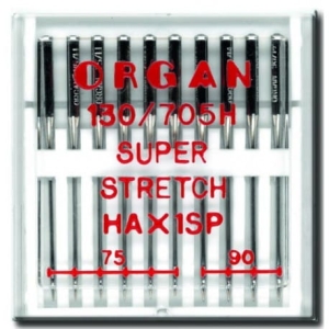 Igły półpłaskie ORGAN HAX1SP SUPER STRETCH MIX do dzianin 