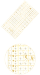 Liniał do patchworku i quiltingu 160x320 mm, linijka podziałka centymetrowa, żółta