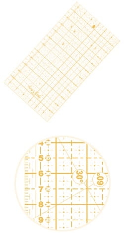 Liniał do patchworku i quiltingu 160x320 mm podziałka centymetrowa żółta 