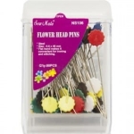 SZPILKI STALOWE GŁÓWKI W KSZTAŁCIE KWIATKÓW 80 SZT.