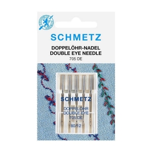 Igły półpłaskie 705DE Z PODWÓJNYM OCZKIEM 5szt. SCHMETZ 